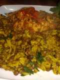 Arroz a la valenciana con agregado de lentejas