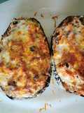 Berenjena rellena de setas