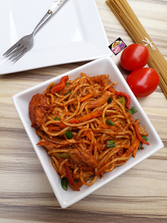 A picture of Jollof Spaghetti.