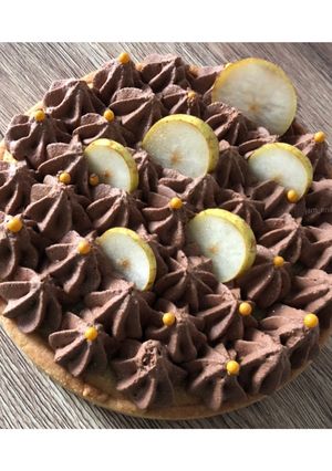 Une photo de Tarte poire chocolat 🍐 🍫