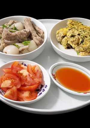 Hình của món SP.0018 - Sườn Hầm Trái Vải và Trứng Hấp Thịt & Nấm Rơm.