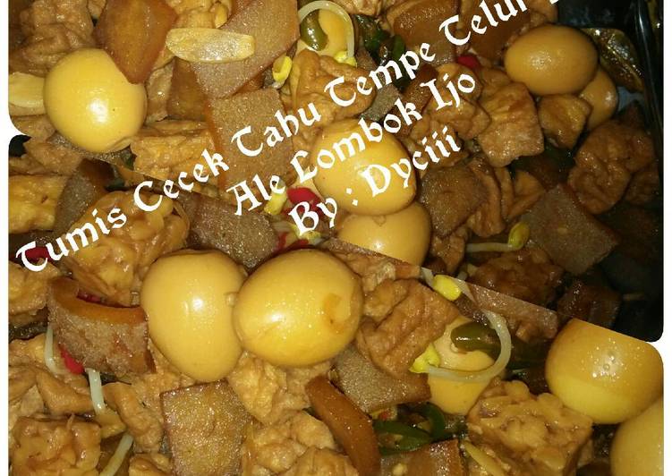 Tumis Cecek Tahu Tempe Telur Puyuh Ale Lombok Ijo
