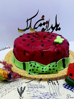 عکسی از دستور کیک یخچالی هندوانه (شب یلدا)🍉