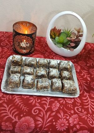 A picture of Khajur nuts gond pak / healthy and tasty this winter special.