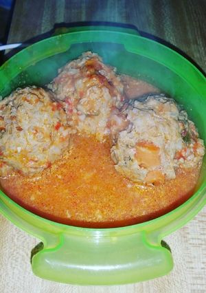 A picture of Albóndigas - meatballs.