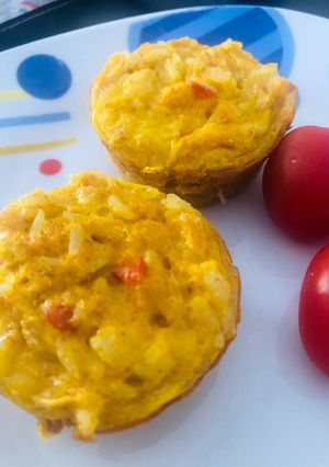 Una foto de Muffins de arroz y zanahoria