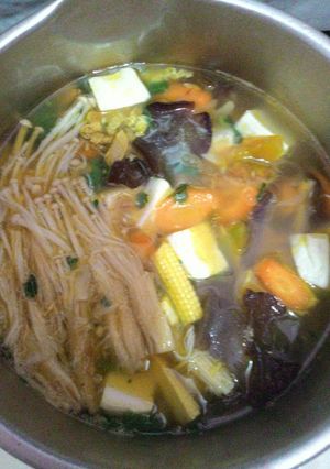 Foto resep Enoki soup simple