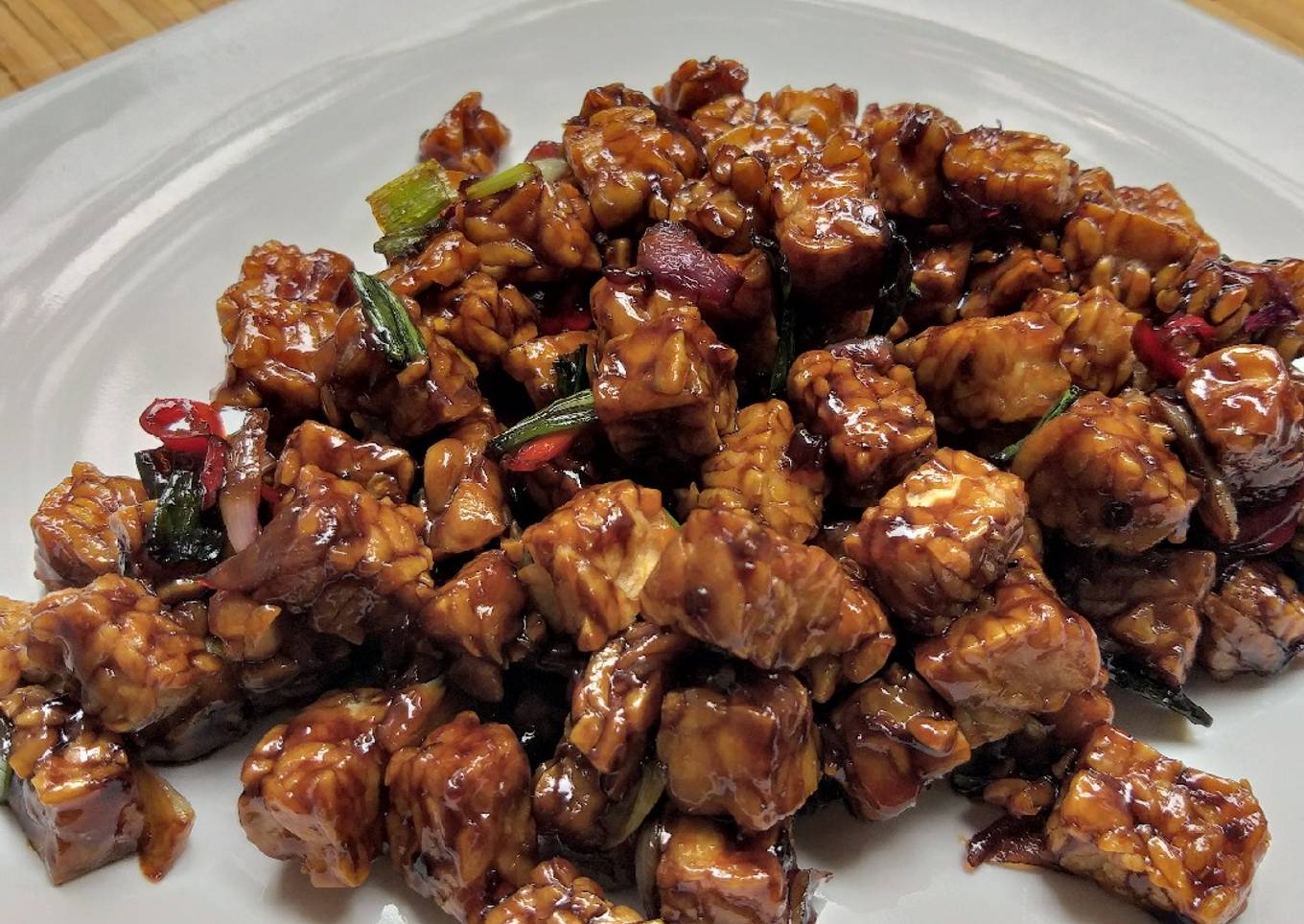 Tempe orek kecap pedas