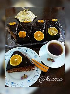 عکسی از دستور ❤کیک شکلاتی با لایه پنیر و کاور گاناش🍁🍁🍁
