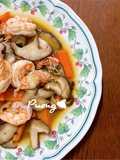 ผัดเห็ดหอมกุ้งสด🍄🦐