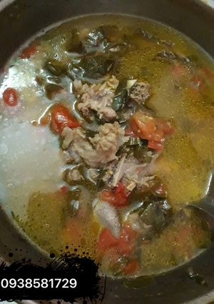 Hình của món Canh sườn cà chua,rau chân vịt (lá lằng đắng).