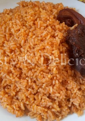 A picture of Beef Jollof Rice.