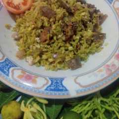 รูปของ Tumis bunga pepaya ikan asin