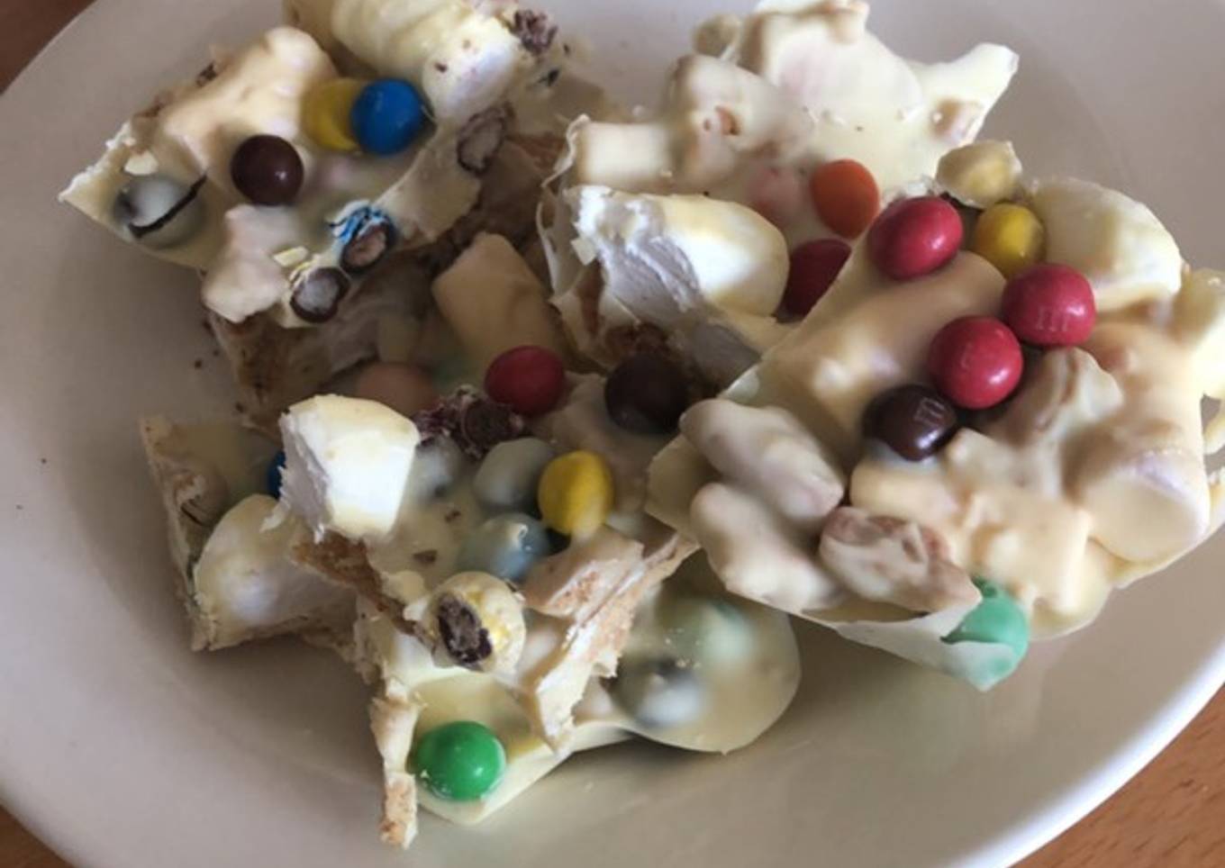 White chocolate m&m Rocky road