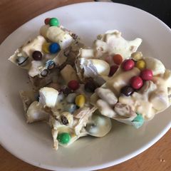 White chocolate m&m Rocky road A picture of White chocolate m&m Rocky road.