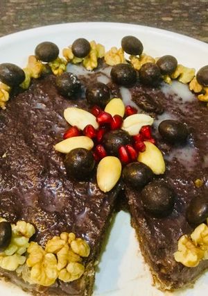 A picture of No bake Chocolate biscuits Cake.