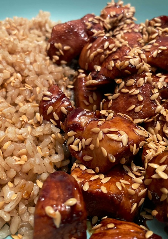 Una foto de Pollo glaseado