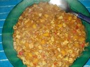 Una foto de bondiola fideos