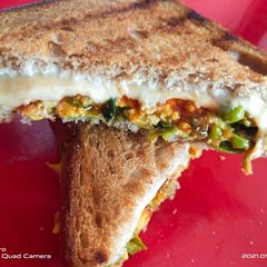 A picture of Grilled cheese paneer sandwich.