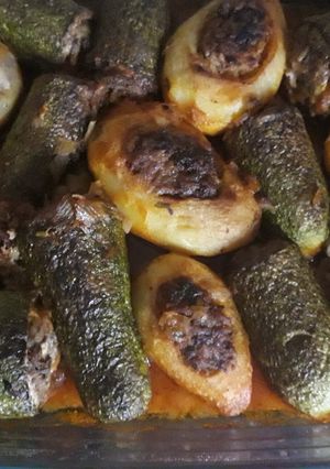 صورة لوصفة قرعة محشية مع البطاطا في الفرن😜👌😋