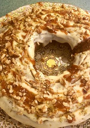 صورة لوصفة كيكة الجزر والجوز
