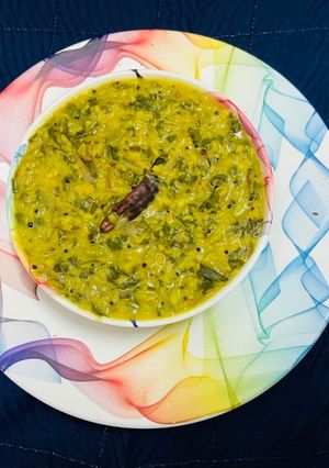 A picture of Methi moong dal & Moong Dal with fenugreek leaves.