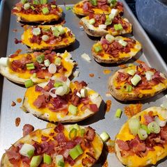 A picture of Twice Baked Potato Skins.