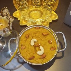 A picture of Mango rava halwa today's special sweet for jaganath Puri festival.