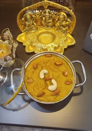 A picture of Mango rava halwa today's special sweet for jaganath Puri festival.