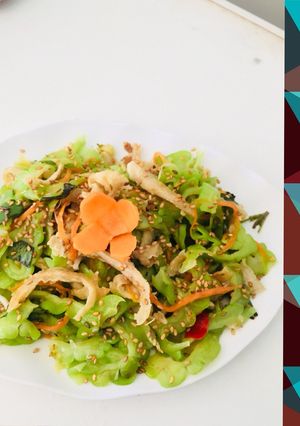 Hình của món Gỏi khổ qua chay.