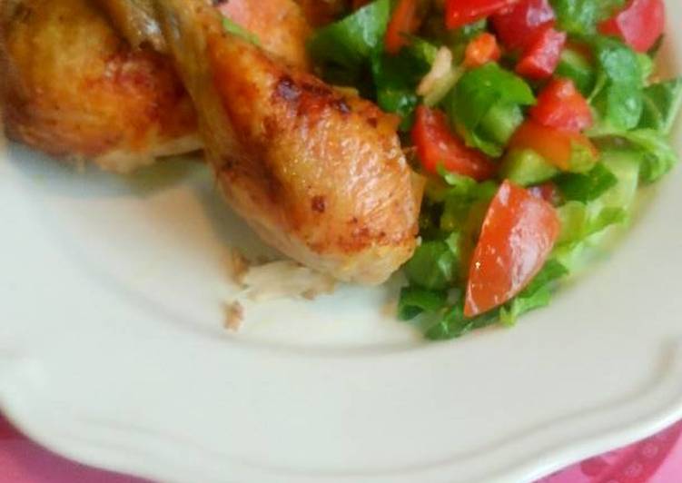 Recipe of Award-winning Oven roast chicken and salad