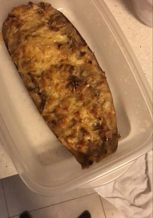 Una foto de Berenjenas rellenas con manzana y frambuesas