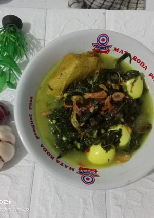 Foto resep Sayur Daun Singkong teri tahu telur puyuh Masak Santan