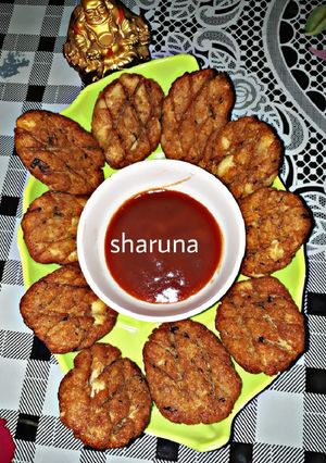 A picture of Arbi Poha Kebabs.