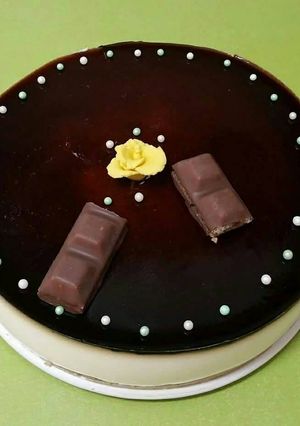 Una foto de Mousse de orujo y cobertura de licor de cafe