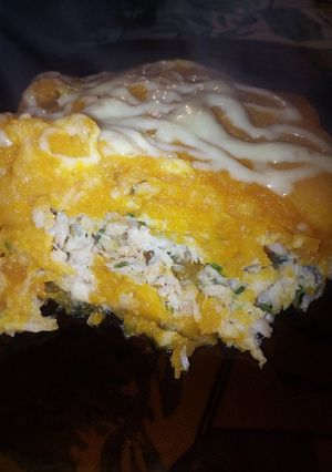 Una foto de Pastel de zapallo y merluza🐟