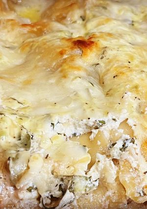 A picture of Seafood Lasagna.