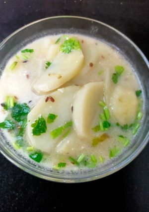 A picture of Aloo Kadhi - Navratri Special.