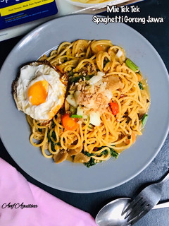 Foto resep Mie Tek Tek Spaghetti Goreng Jawa