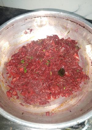 A picture of Beet root sabji.
