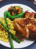 Pollo a la olla con verduras