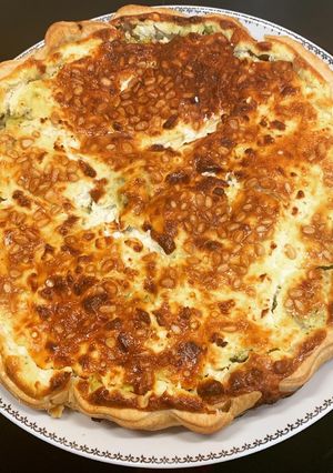 Une photo de Tarte courgettes feta pignons basilic