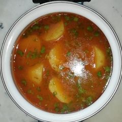 A picture of Allu mator curry (Potato Peas Curry).