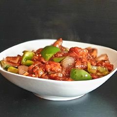 A picture of Mushroom Chilli Desi Twist.