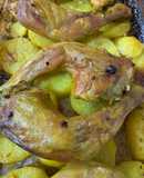 دجاج مشوي مع الطاطس بصوص الليمون والثوم