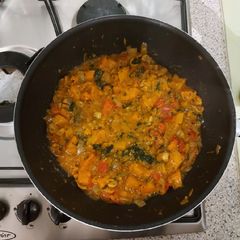 A picture of Vegan Butternut Squash and Sweet Potato Curry.