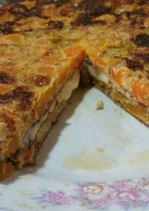 Una foto de Tortilla de calabaza rellena de Mozzarella