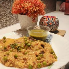 A picture of Mix veg matar pulao.