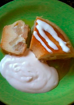 Una foto de Flan de peras re fácil!