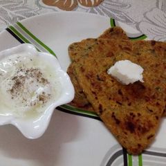 Methi dhebra (Gujarati methi parantha) A picture of Methi dhebra (Gujarati methi parantha).